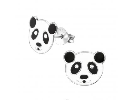 Dětské náušnice Panda - Stříbro 925