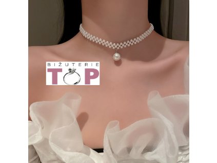 Perlový choker náhrdelník (Typ Typ 2)