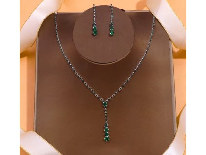 Slavnostní postříbřená souprava Colored Crystal