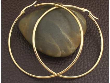Kruhové náušnice z nerezové oceli - zlatá (Velikost kroužku 70 mm)