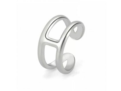 Nerezový prsten ve tvaru písmene H