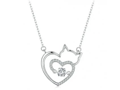 Stříbrný náhrdelník Lovely Cat