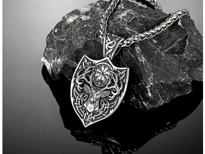 Vikingský náhrdelník z nerezové oceli s přívěskem Soba