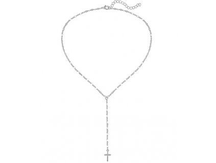 Dámský postříbřený náhrdelník s přívěskem Křížku
