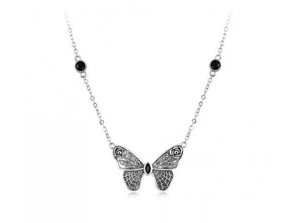 Vintage náhrdelník s přívěskem Motýla - Stříbro 925