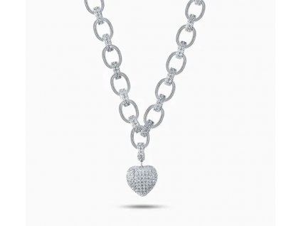 Dámský choker náhrdelník se Srdcem - postříbřený