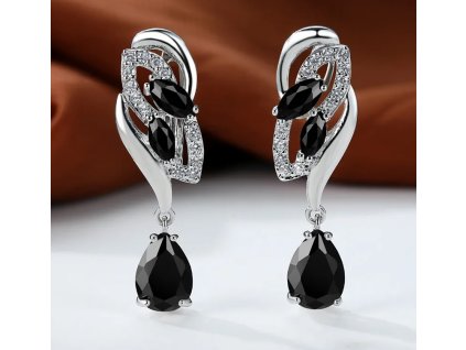 Elegantní dámské náušnice se zirkony a barevnými krystaly