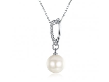 Dámský postříbřený náhrdelník s přívěskem Perly