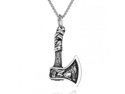 Vikingský náhrdelník z nerezové oceli s přívěskem Sekery