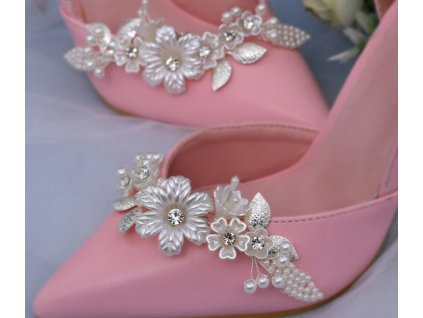 Spona na boty s perlami a květy Pearl Flowers
