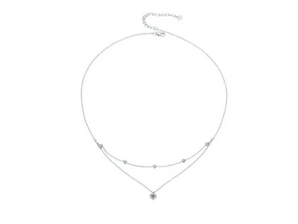 Dvojitý náhrdelník s Moissanitem 0,5ct Style - Stříbro 925
