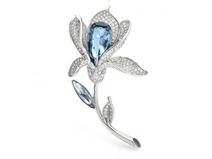 Krystalová brož modrý Květ Magnólie
