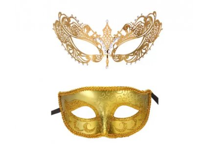 Maska na oči pro páry - zlatá