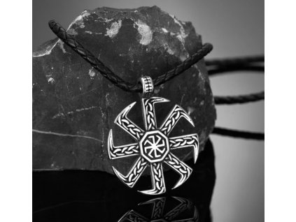 Pánský vikingský nerezový náhrdelník Kolovrat