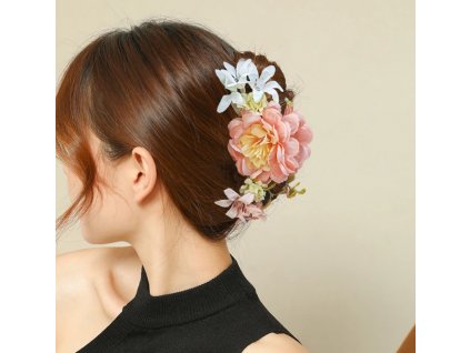 Vlasová spona/ skřipec do vlasů s květy