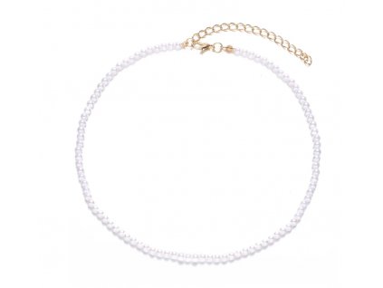 Choker náhrdelník s bílými perlami