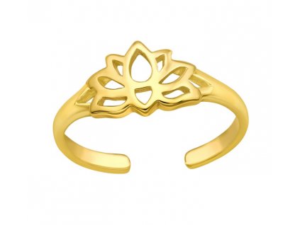 Pozlacený prsten Lotus - Stříbro 925
