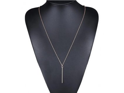 Jemný dámský náhrdelník s obdélníkovým přívěskem Simple