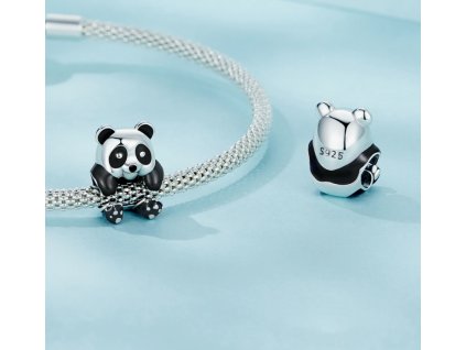 Korálek držící se Panda - Stříbro 925