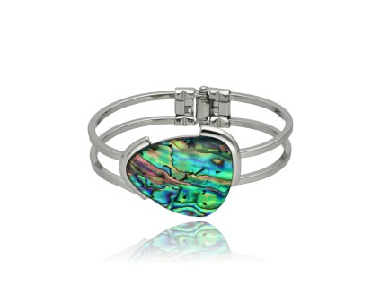 Stříbrný náramek s mušlí abalone přírodní elegance s výraznou kresbou 1