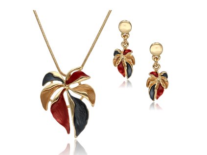 Umělecký set náhrdelníku a náušnic YVON v barvách podzimu 1