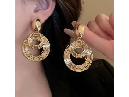 Dámské klipsové náušnice se spirálovými přívěsky