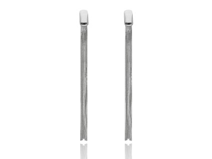 Dlouhé náušnice YVON s jemnými řetízky ve stříbrné barvě 1