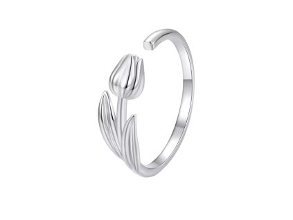 Otevřený prsten ve tvaru tulipánu - Stříbro 925