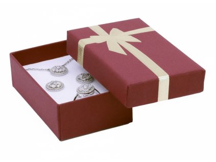 Dárková krabička na šperky – bordó 50 × 80 × 25 mm
