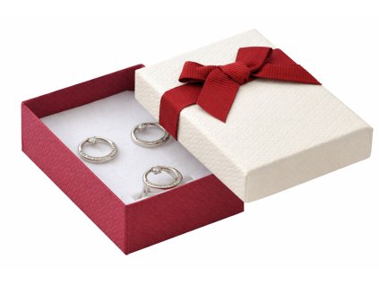 Dárková krabička na šperky – bordó / krémová 53 × 82 × 36 mm