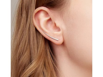Postříbřené minimalistické náušnice Jehla