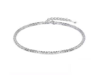 Stříbrný jemný náramek s krystaly – stříbro 925