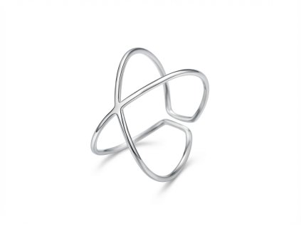 Stříbrný minimalistický prsten ve tvaru X – stříbro 925