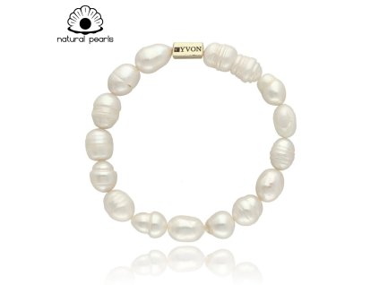 Nadčasový náramek z nepravidelných bílých perel 1