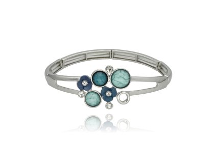 Elegantní náramek PRIMULA v modrozelených tónech s jemným třpytem 1