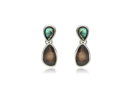 Visací náušnice ELEGANCE v chladných tónech s perleťovým akcentem 1