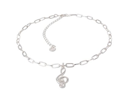 Náhrdelník s houslovým klíčem z kolekce Basic Chain Aria Martelle Colibra postříbřený