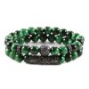 Sada náramků z kamenných korálků - zelená