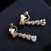 37362 1 damske nausnice klipsy luxury zirkon zlata