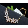Květinový náhrdelník se zirkony Flower Charm (Druh barvy Zlatá)