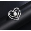 Elegantní brož Srdce s perlou (Druh barvy Zlatá růžová)