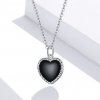 40908 nahrdelnik black heart stribro 925