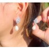 41448 2 damske nausnice klipsy pearl bile pozlaceni