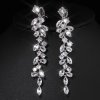 Dámské elegantní náušnice klipsy Long Crystal - pozlacené