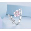 Prsten květ Sakury - Stříbro 925