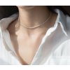 Stříbrný náhrdelník choker se zirkony Simple - Stříbro 925