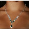 Krystalová souprava Green Crystal - postříbřená