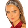 Široká řetízková čelenka do vlasů s krystaly - černá/stříbrná