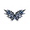 Brož černý Motýl s modrými krystaly
