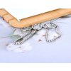 Dámské kroužkové náušnice s krystalovým řetízkem - nerez ocel